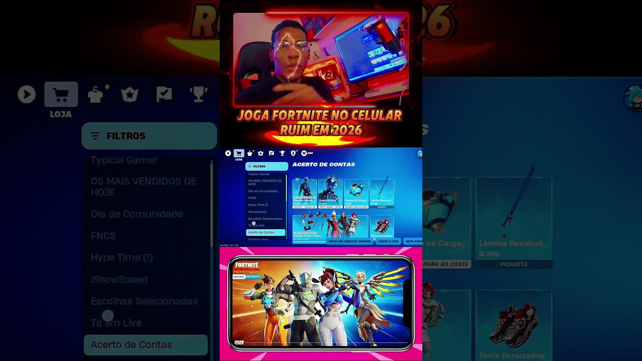 Joga Fortnite no celular ruim em 2026 #fortnite #mobile #tutorial