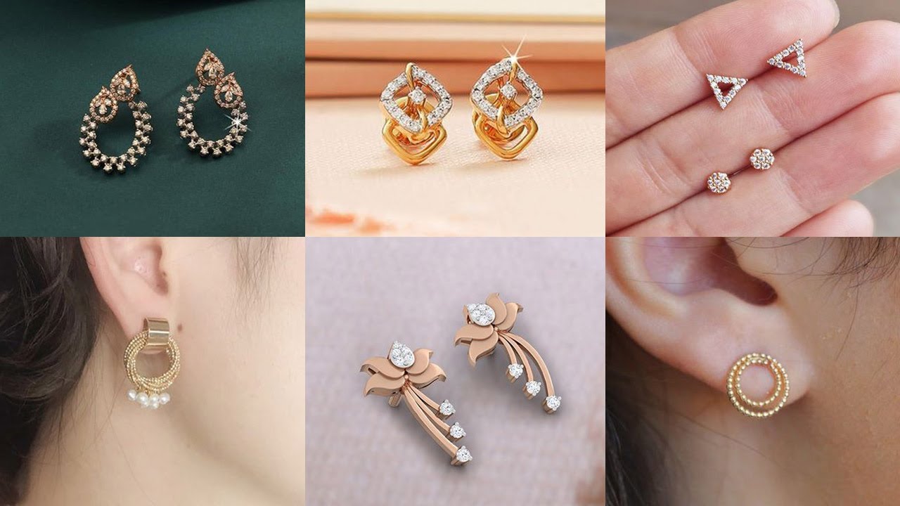 Gold Earings And Stud Party Wear Earrings Gold Ear Studs Designs
