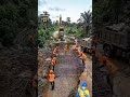proses perbaikan jembatan rusak di perdesaan #jembatan #alatberat #shorts #excavator #truck #desa