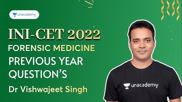 Previous Year Questions | Forensic Medicine | NEET PG 2022 | Dr Vishwajeet Singh