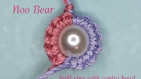 Shuttle Tatting: Split ring with centre bead