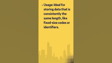 CHAR Vs VARCHAR I #shorts #sql