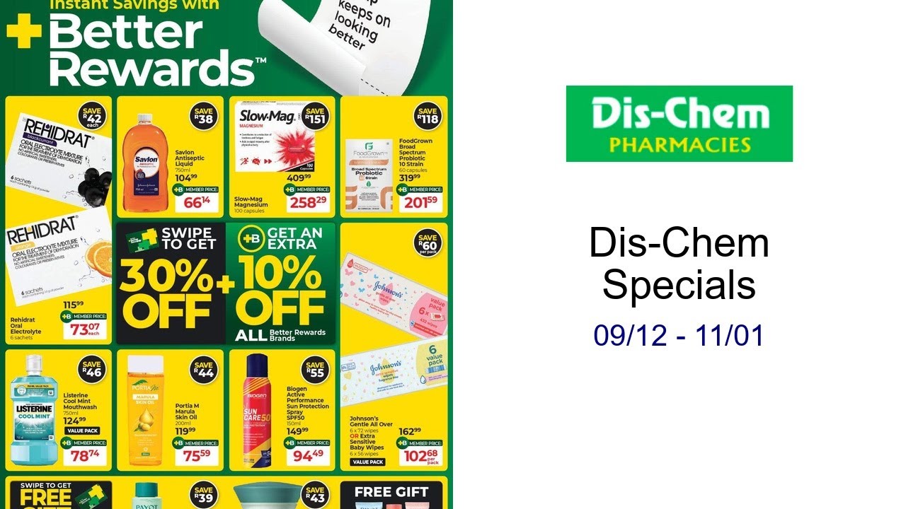 Dis-Chem Specials 09/12 - 11/01