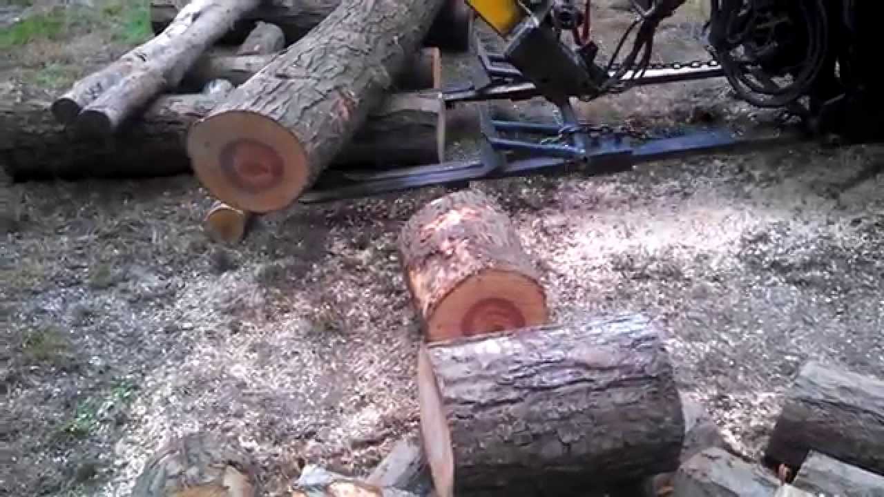 Hydraulic Chainsaw mounted on skidsteer (homemade) YouTube