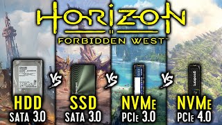 HDD vs SSD vs NVMe 3.0 vs NVMe 4.0 - Horizon Forbidden West | Loading Times