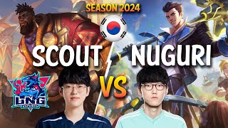 LNG Scout vs Nuguri - Scout K'SANTE vs Nuguri JAYCE Top - Patch 14.10 KR Ranked GRANDMASTER | lolrec