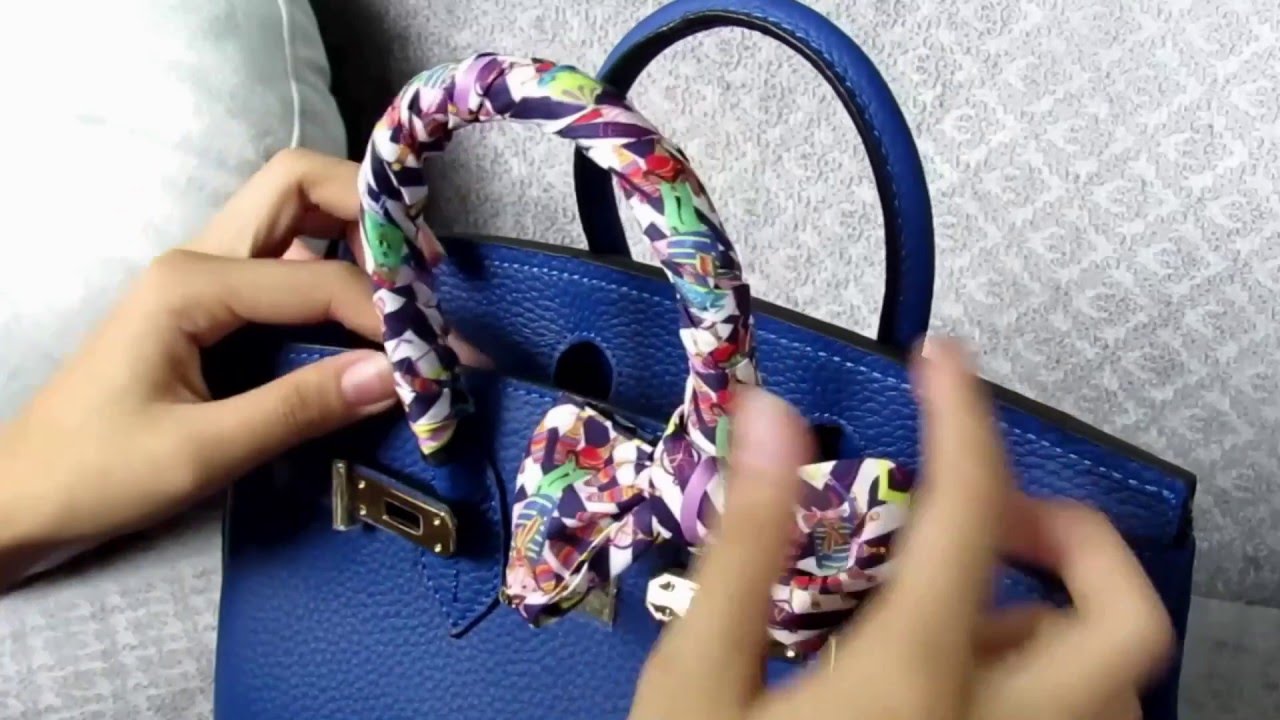 silk scarf on purse