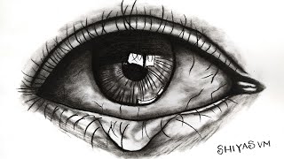 Eye Drawing | Time lapse | Realistic Eye | Charcoal Drawing
