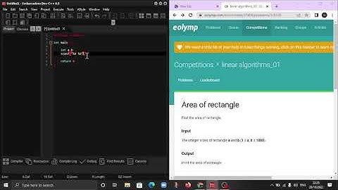 "Area of Rectangle" in C programing language. #Eolymp problem 990.