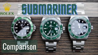 Rolex Submariner Kermit, Hulk &amp; Cermit comparison - Measurements galore, Information overload!