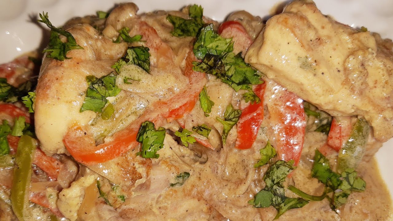 Creamy Chicken with Bell peppers recipe YouTube