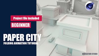 Paper City folding animation | Tutorial | Cinema4D | Beginner