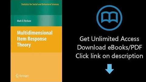 Multidimensional Item Response Theory (Statistics for Social and Behavioral Sciences)
