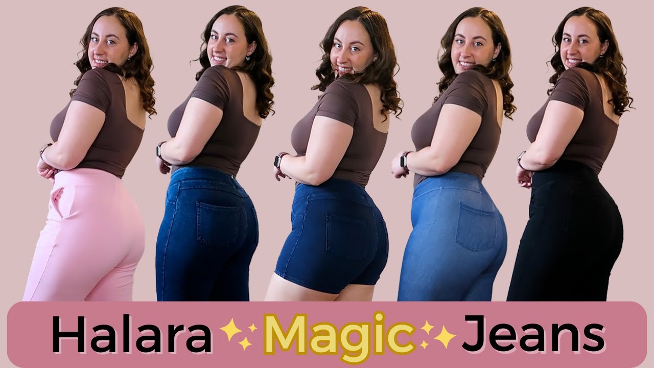 Women's HalaraMagic™ High Waisted Crossover Stretchy Knit Casual Flare Jeans  - Halara