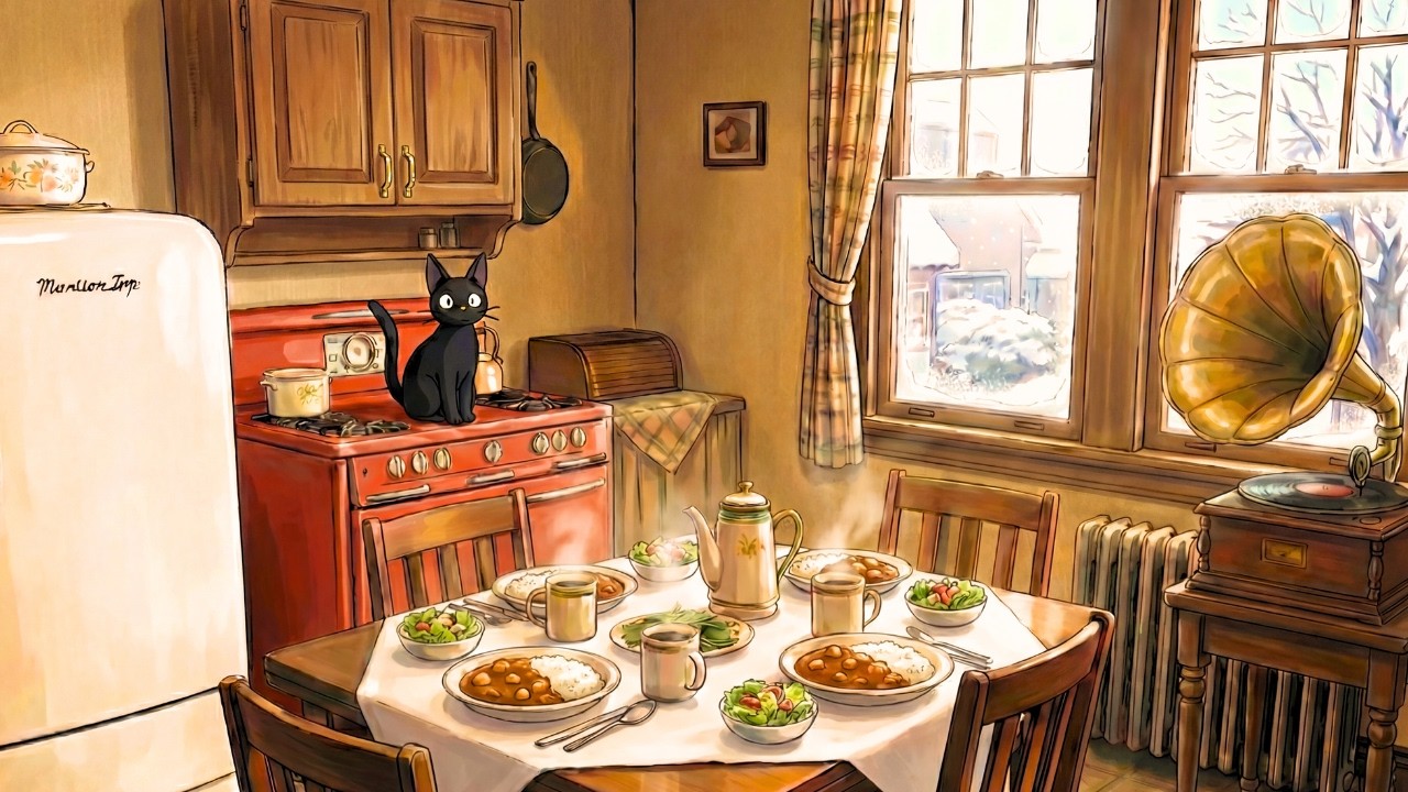 A Gentle Winter Afternoon ❄️ 1940s Vintage Jazz in a Sun-drenched Kitchen | Pure Relaxation