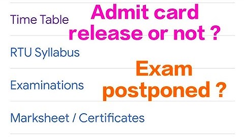 RTU 3rd and 5th sem exam postponed ? RTU 3rd and 5th sem new Time table? | RTU exam Update