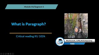 Module 03 Segment 1 What is a paragraph?