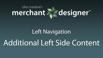 Add Additional Content To Left Navigaiton - Merchant Designer Module  / Miva Merchant