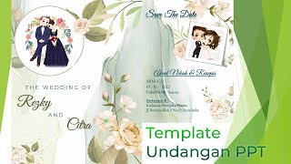 Template Video Undangan Pernikahan Digital PPT , Potrait Wedding Invitation Tema Hijau