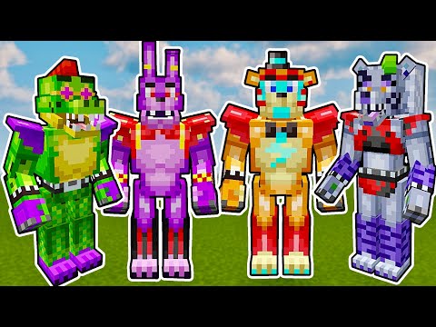 ВСЕ АНИМАТРОНИКИ ИЗ ФНАФ 9 в МАЙНКРАФТ FNAF 9 SECURITY BREACH MINECRAFT