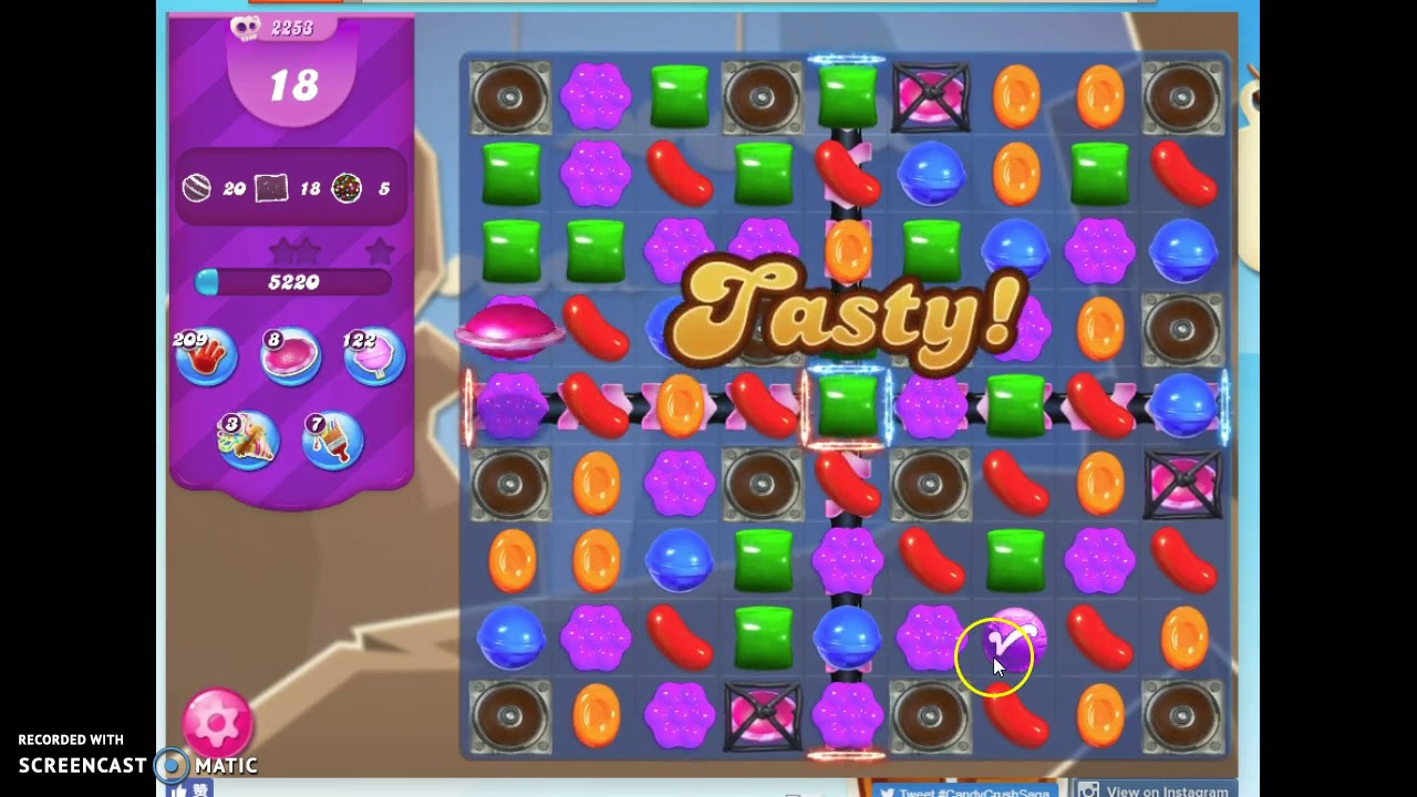 Candy Crush Level 2253 Audio Talkthrough, 3 Stars, Lucky Candy Booster