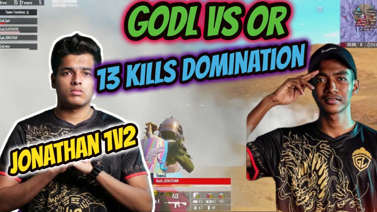 Godl vs OR | Jonathan 1v2 Clutch | 4v4 Fight | War Of Glory - YouTube