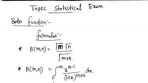 Beta Function | Vector Calculus | Tnpsc Statistical Exam