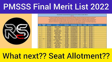 PMSSS 2022 Mock (Dummy) Seat Allotment List Update | What next?