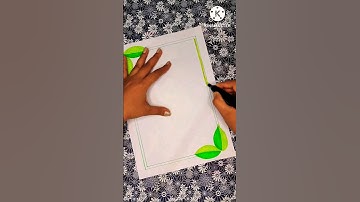 Quick & Easy Border Design💚|Front Page Design for Assignment,Project, Notebook #diy #shorts #heeriye