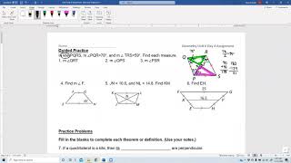 U7D4 Guided Practice - Kites & Trapezoids