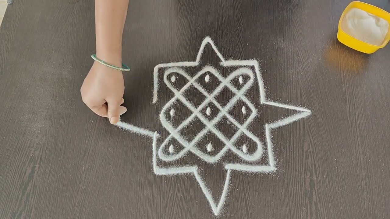Easy and simple sikku kolam rangoli's 3 🌟🍃#KV creations 💫🧿