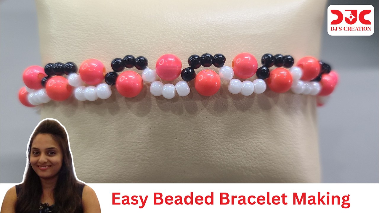 Easy Beaded Bracelet Making Tutoria for Beginners dj's creation
