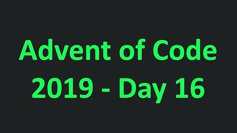 Advent of Code - 2019 - Day 16