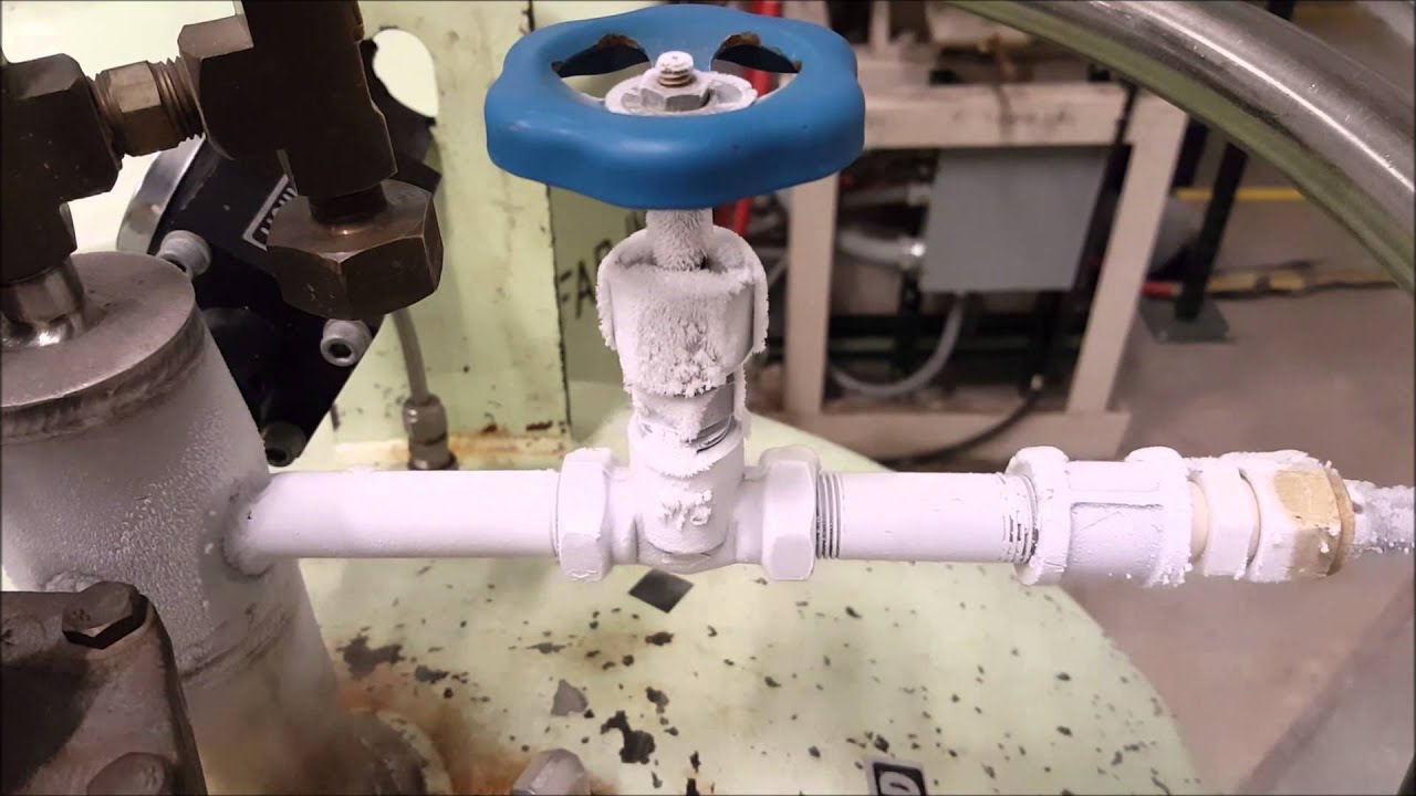 Cooldown of a LN2 transfer line 64x Sped Up
