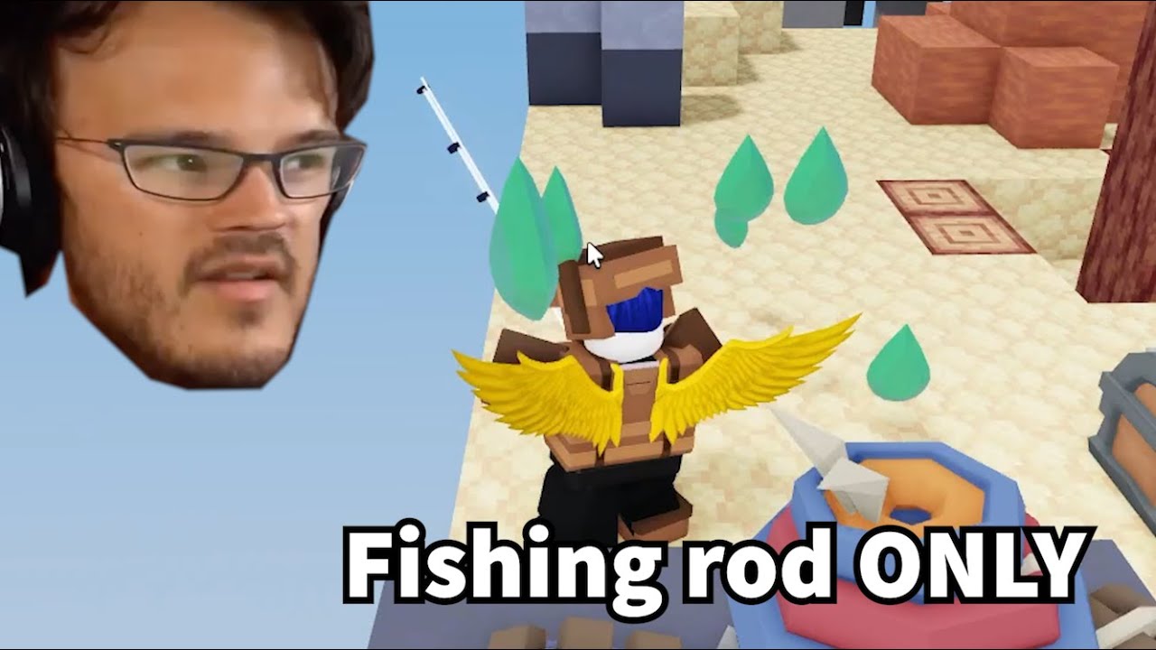 Fishing Rod Loots ONLY (Roblox Bedwars) *my teammate is dumb* 