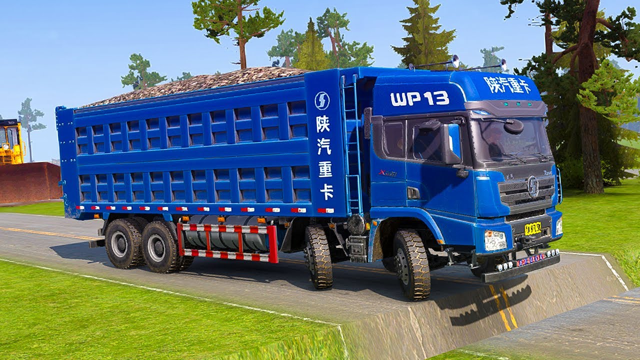 Spintires Mudrunner - Mod Truck Vs Extreme Broken Road With Speed Bumps | Driver Skills Gameplay