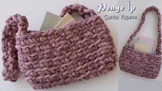 Penye İp Kolay Çanta Yapımı - How to crochet a bag