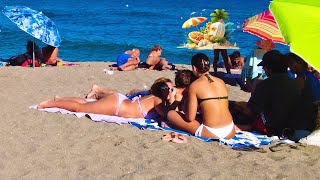 Benalmadena Beach Walk Malaga Spain Hot Summer August 2023 [4K]