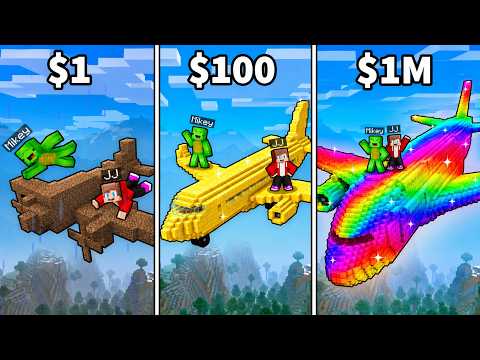 JJ and Mikey: From $1 AIRPLANE to $1,000,000 AIRPLANE in Minecraft! (Maizen)