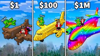 JJ and Mikey: From $1 AIRPLANE to $1,000,000 AIRPLANE in Minecraft! (Maizen)