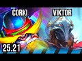 CORKI vs VIKTOR (MID) | 7/1/3, Godlike | NA Grandmaster | 25.21