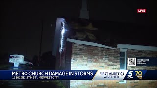Midwest City church damaged by Saturday night storms