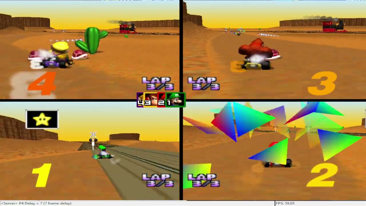 Mario kart 64 - 4VS Kaillera - Match 89