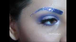 Galaxy inspired makeup tutorial + Glittery eyebrows part 1