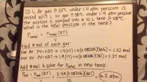 Total Pressure of a Mixture of Gases