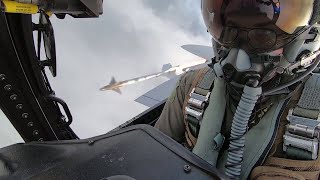 USAF F-15C Eagle live fire Sidewinder missile Profile