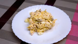 Нежный салат с куриной грудкой.