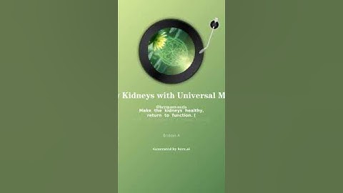 Thumbnail of Lagu Healthy Kidneys with Universal Medicine