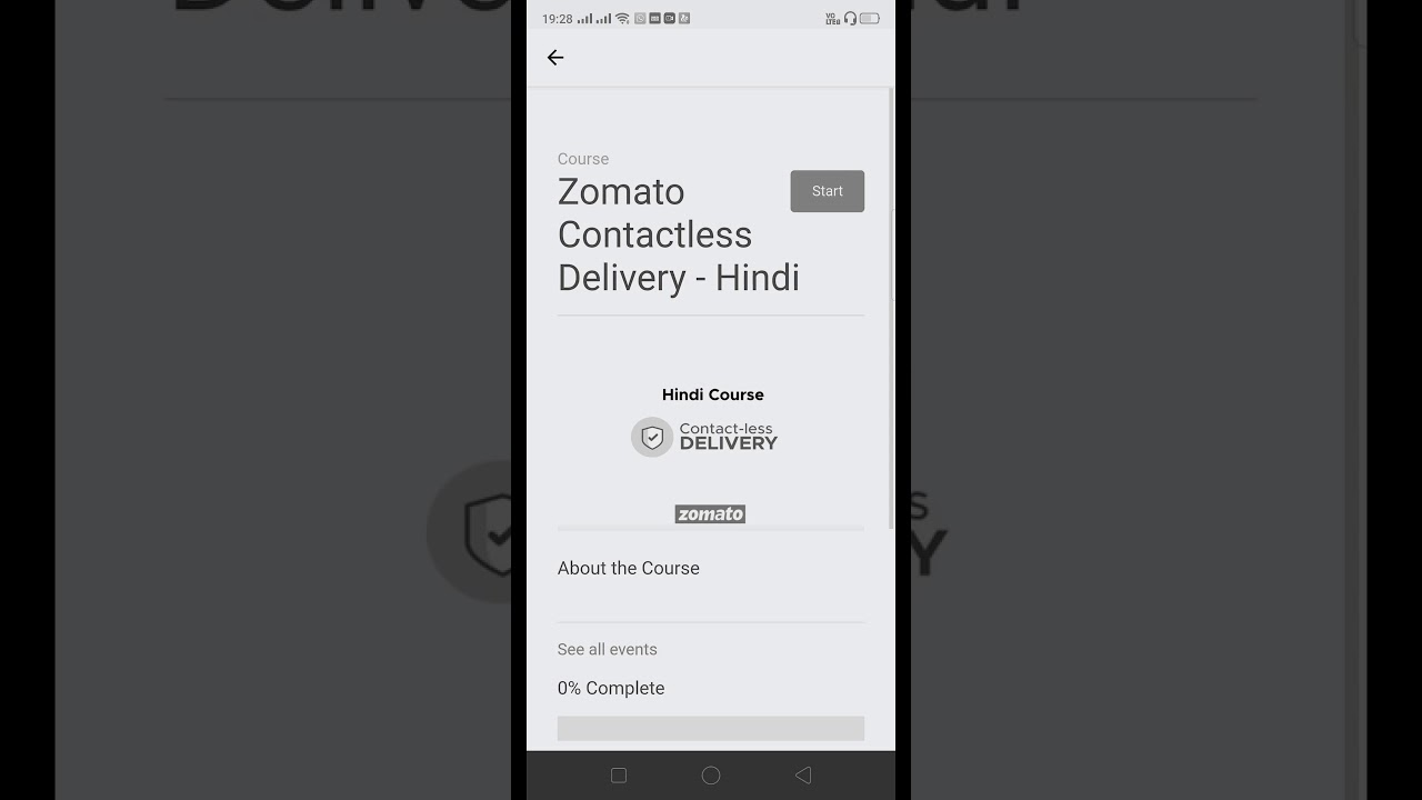 Zomato contactless Hindi training