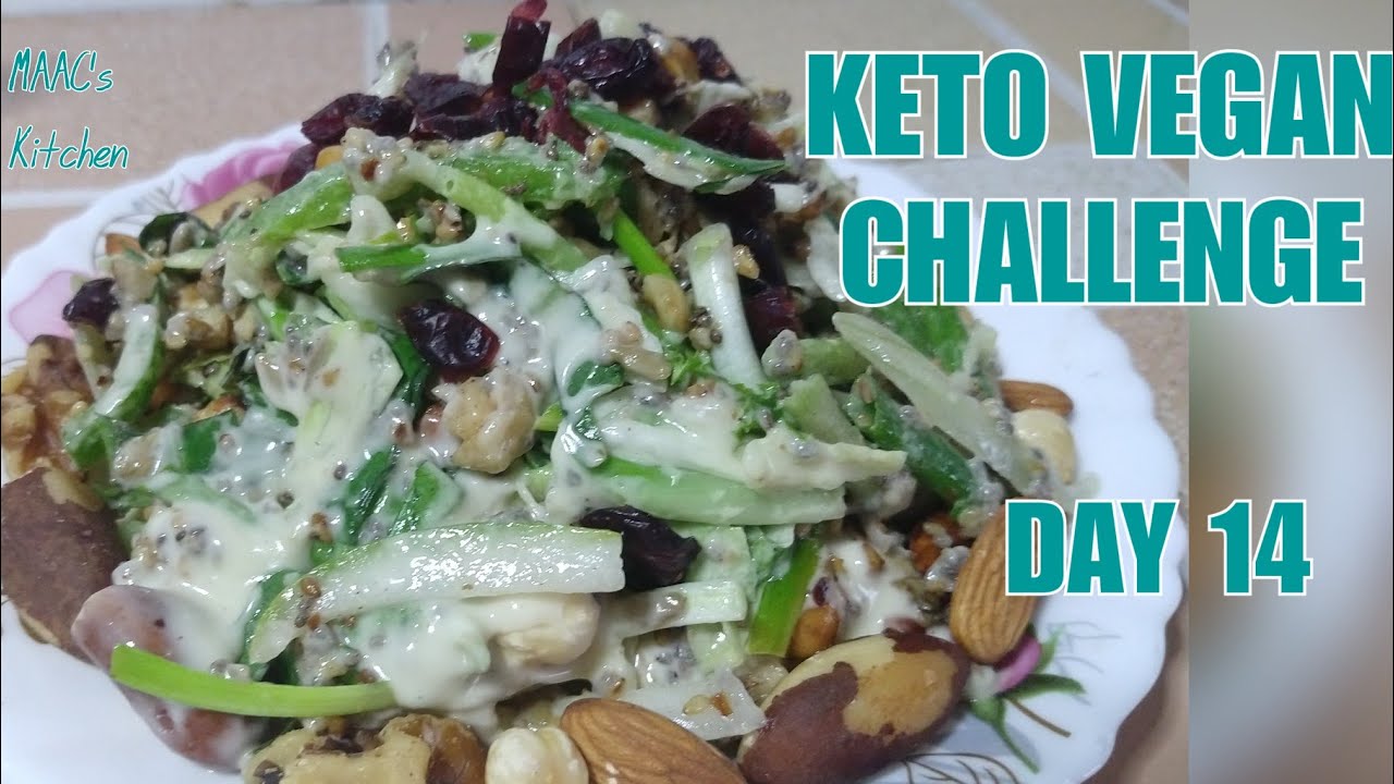 Keto Vegan Challenge Day 14 Seeds And Nuts Salad OMAD Challenge